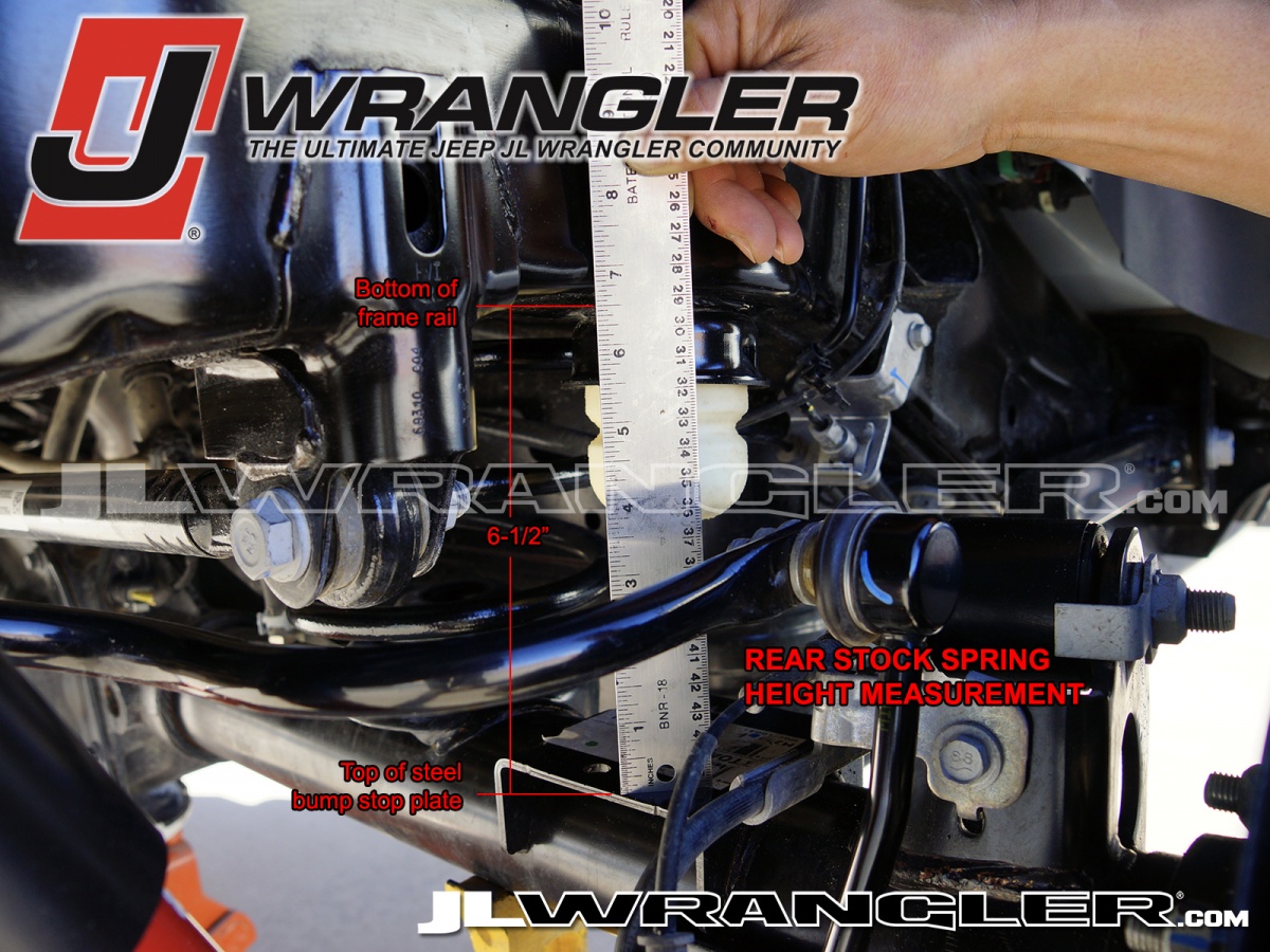 JL Wrangler Rubicon Unlimited stock rear measurement