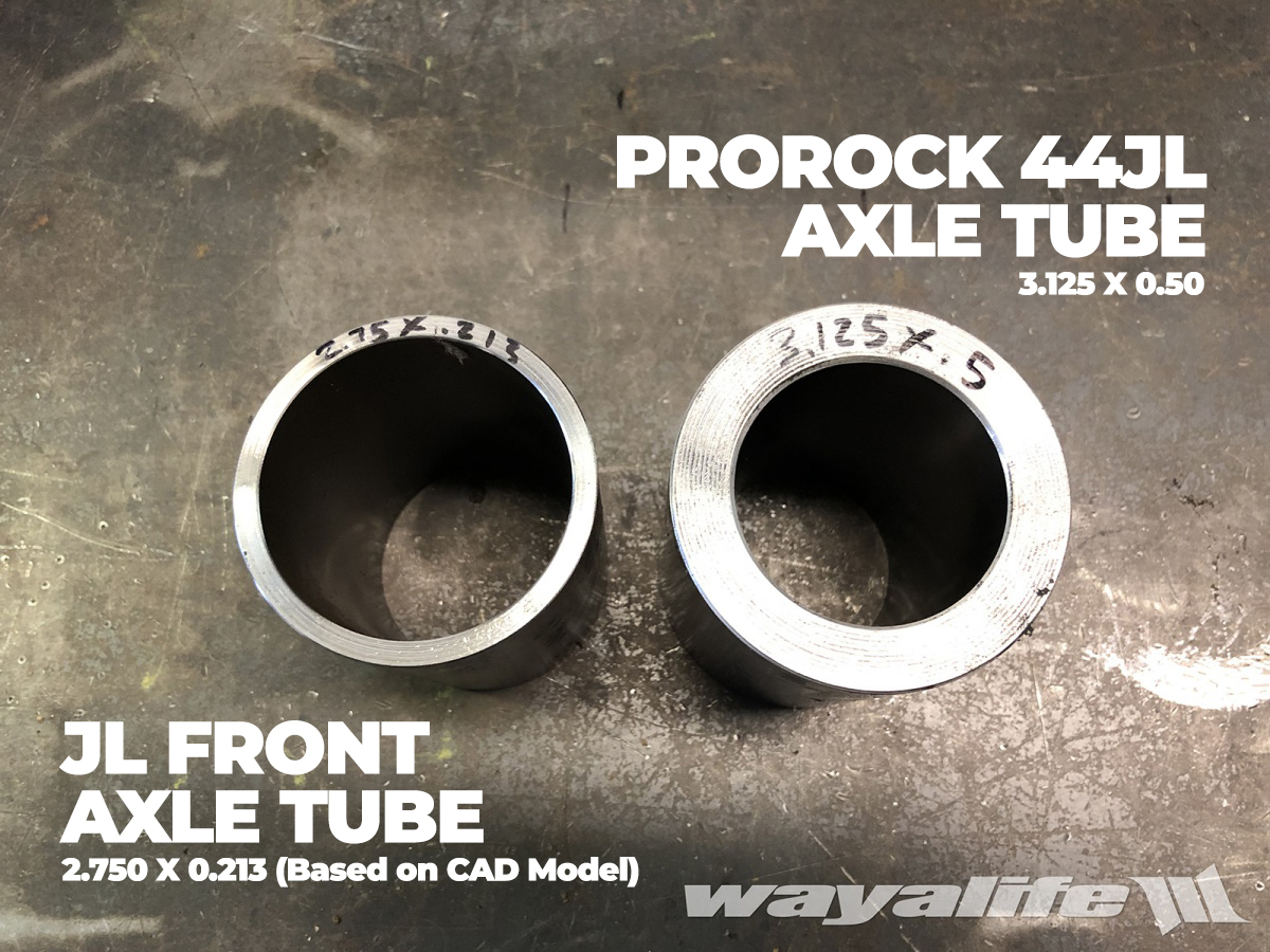 JL Wrangler axle tube vs Dynatrac ProRock 44 JL