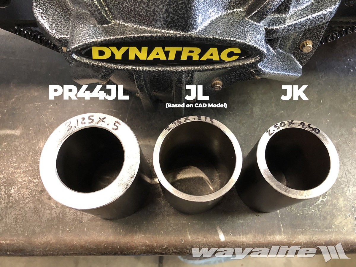 Dynatrac ProRock 44 JL vs JL Wrangler axle tube vs JK
